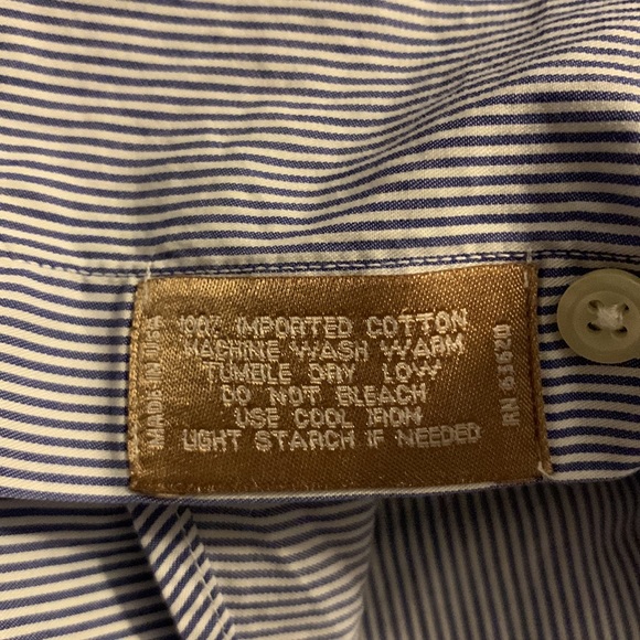 Gitman Gold Mens Striped Button Down Shirt 16 - Picture 6 of 7